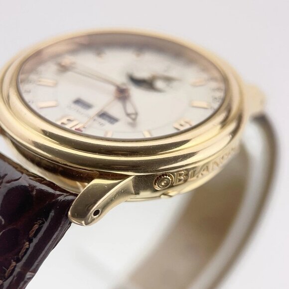 Blancpain Leman 18k Rose Gold White Dial 38mm Automatic Men’s Watch 3563A - Picture 3 of 9